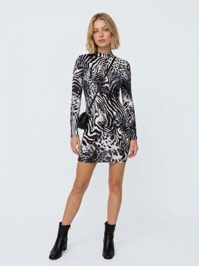 Valiant Animal Print open back Dress
